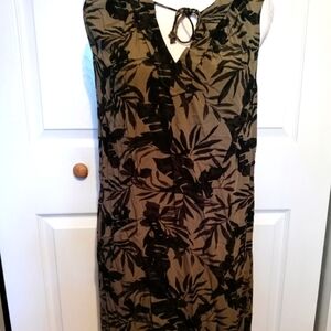 Old Navy medium green and black floral dress